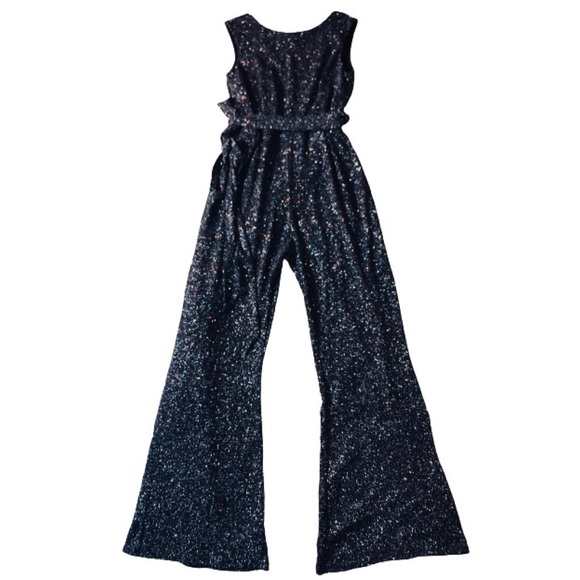 VINCE CAMUTO Jumpsuit Romper Pants Black Sparkle - Picture 5 of 14